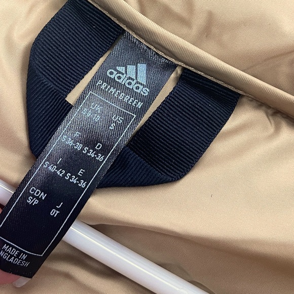New ADIDAS Itavic padded jacket beige gold winter puffer coat snowsuit small - Picture 6 of 6